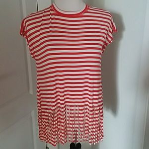 Dolce Gabbana Striped Fringed Top